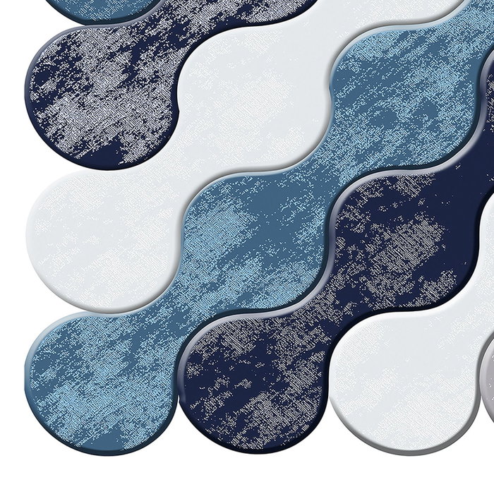 Conceptum Alfombra Wookece298 Azul Claro, Turquesa, Lila y Azul Marino 100 x 200 cm